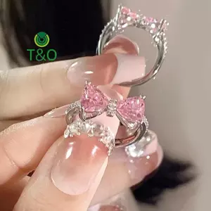 Nhẫn cung zircon cho bé gái với đá pha lê, dễ dàng điều chỉnh size - Quà tặng lãng mạn