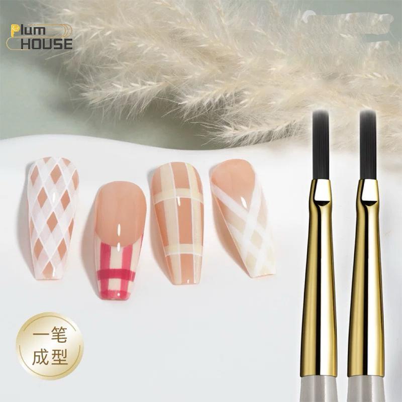 PlumHOUSE Móng Tay Nghệ Thuật Tranh Bàn Chải Acrylic Đường Bút Sọc Lưới Hoa Vẽ Màu Nước Bàn Chải UV Gel DIY Thiết Kế Làm Móng Tay VN