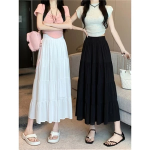 Pháp Hepburn Phong Cách Voan Váy Nữ 2024 Mỏng Phong Cách Mỡ mm Cao Cấp Chữ a Drape Bánh Váy 5.12