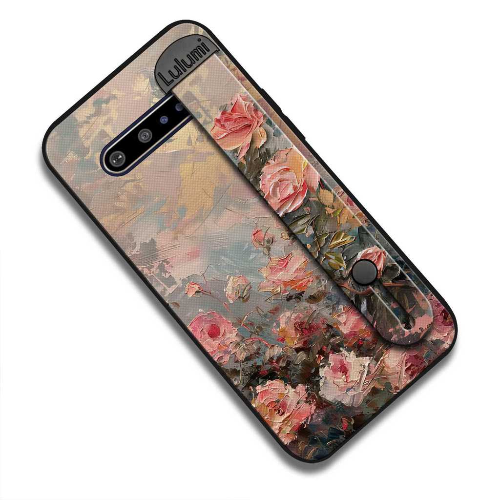 Ốp Điện Thoại Chân Đế Silicon Cho LG V60 ThinQ 5G Cá Tính Vỏ Điện Thoại Dây Đeo Tay Tranh Bền Ốp Lưng Chống Thấm Nước Nam Thiết Kế Thời Trang Vỏ Mềm Tay Chống Bụi Bẩn