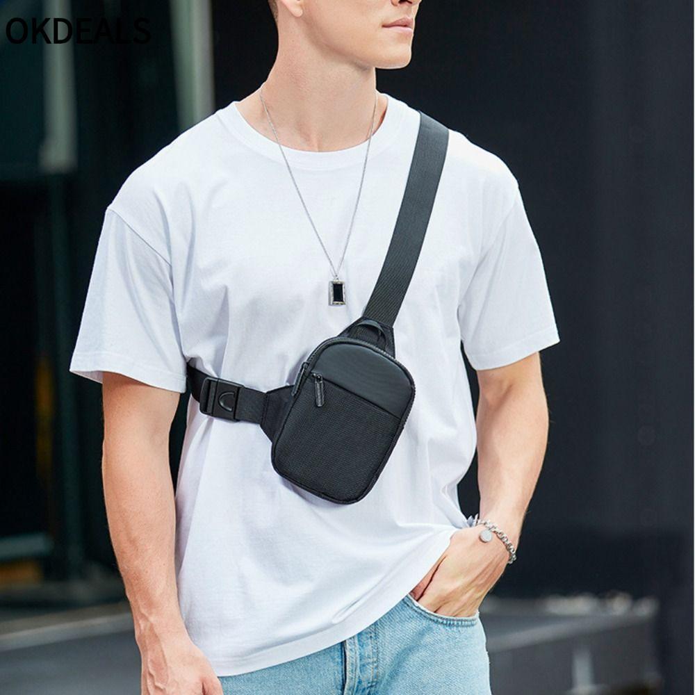 Túi đeo chéo nam OKDEALS, Túi đeo chéo vai thể thao Mini, Túi đeo chéo nam vải nhỏ