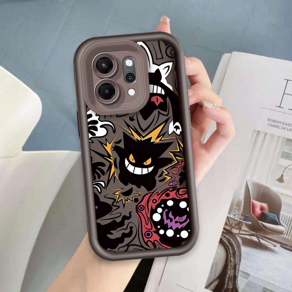 Ốp Lưng Cho OPPO Reno 6 8 10 11 12 13 14 15 F Pro Phim Hoạt Hình Silicon Mềm Ốp lưng TPU Gengar Mắt Thiên Thần Chống Sốc Ốp Lưng
