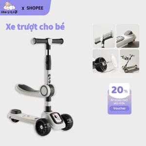 iiko Xe Scooter Cho Bé Đa Năng Điều Chỉnh Độ Cao Bánh Xe Phát Sáng