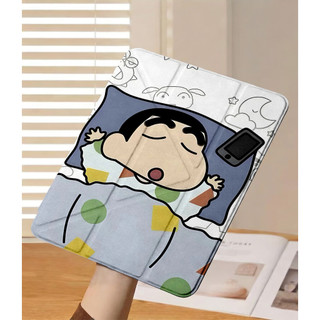 Ốp Lưng Hoạt Hình Ngủ Crayon Shin-chan iPad A16 Air 4/5/6/7/8 Pro 11 Y-fold Dành Cho iPad Gen 12 11 10 9 8 7 6 5 Mini6/7
