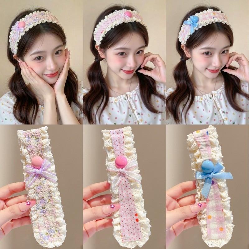 Băng Đô Miếng Dán Tóc Velcro Magic Dán Hoa Dễ Thương Thời Trang Hàn Quốc - Phụ Kiện Tóc