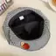 PNPIA- Retro Bật Lên Vành Nút Kẻ Sọc Mây Mũ Dành Cho Nữ Mùa Xuân Và Trắng Kẻ Sọc Beret Hình Bát Giác Mũ Họa Sĩ Văn Học