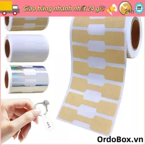 ORDOBOX 500 Chiếc Vòng Cổ Giá Thẻ, Giấy Kraft Nhiều Màu Trang Sức Giá Nhãn, Trống Quadrate Display Tool Miếng Dán Tự Dính