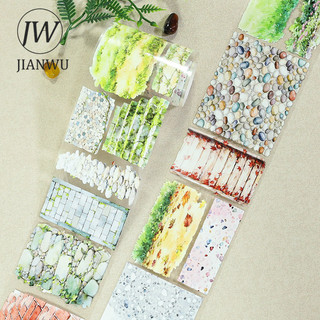 JIANWU 70mm * 200cm Vintage Đá Đường Cảnh Vật Liệu Cắt Băng Thêu Sò PET Sáng Tạo DIY Tạp Chí Văn Phòng Phẩm