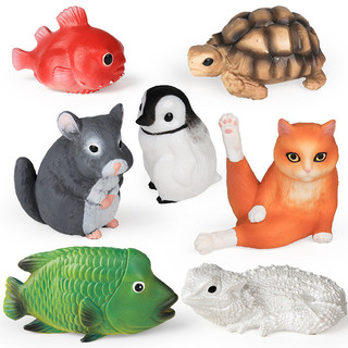 Mô hình động vật rắn thực tế Chinchilla Cat Penguin Rùa Bò sát Đồ chơi trang trí