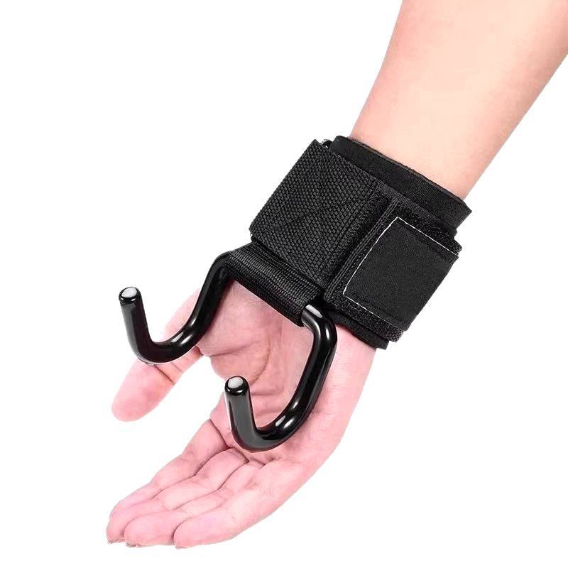 2 Móc nâng tạ, dây đeo cổ tay, thanh cầm tay, phòng tập thể dục, tập thể lực, kéo lên, găng tay nâng sức mạnh