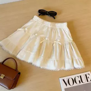 Váy ren eo cao mùa hè nhỏ Váy bánh xếp ly