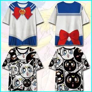 SY3 Thủy Thủ Mặt Trăng Cosplay Áo Ngắn Tay Anime Áo Rời Thời Trang Áo Sơ Mi Plus Kích Thước YS3