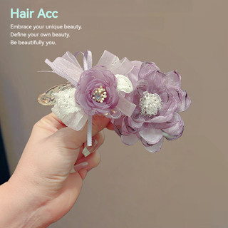 Không Khí Cảm Thấy Bên Ngoài Ánh Sáng Wisteria Series Hoa Lấy Kẹp Chuối Quá Khổ Kẹp Phẳng Đầu Đuôi Ngựa Tóc Kẹp Ngang
