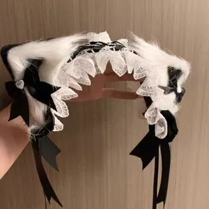 Đen Trắng Tai Mèo Tóc cos Tai Mèo lalita Catwife Động Vật Tai Kẹp Tóc Nữ Lớn Phụ Kiện Tóc Mũ Đội Đầu Tóc 5.18