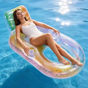 Nước Bơm Hơi Recliner Phong Cách Mới Cầu Vồng Nổi Bơm Hơi Giường Có Tựa Lưng Bơm Hơi Recliner