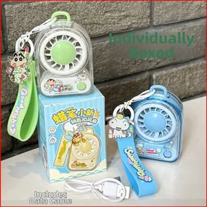 ST2 Crayon Shin-chan Quạt Điện Di Động USB Mini Cầm Tay Quạt Móc Khóa Để Bàn Quạt Cho Bé Gái TS2