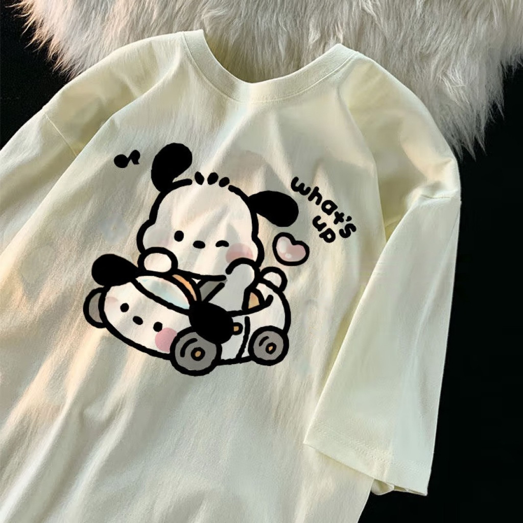（Giao hàng 24h）AngelaÁo thun nữ tay ngắn in hình gấu trúc 2026 - Lựa chọn thời trang sang trọng cho cả unisex