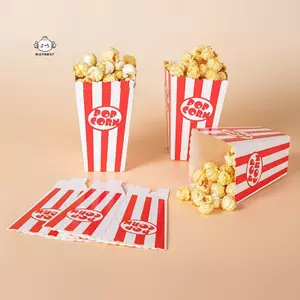 Maybest 12 Chiếc Sọc Bắp Rang Hộp Giấy Buets Đỏ Sọc Trắng Túi Hộp Đựng Ốc Sna Cho Bé Tắm Sinh Nhật Đồ Dùng Dự Tiệc {VN}