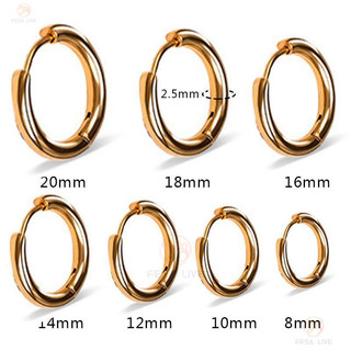 Bông tai thép y tế 316 Kim mịn Dễ dàng khóa Vòng trơn Đường kính ống 2.5mm Không gây dị ứng Da nhạy cảm 8-20mm Nhiều thông số kỹ thuật Quà tặng thời trang Nam Nữ