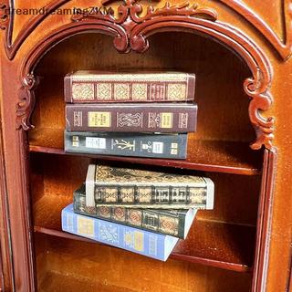 [dreamdreaming] 6 Cái / bộ 1: 12 Nhà Búp Bê Thu Nhỏ Sách Cổ Điển Nhà Búp Bê Cảnh Học Đạo Cụ Mô Hình Không Thể Lật Các Trang Sách Đồ Chơi [zkm]