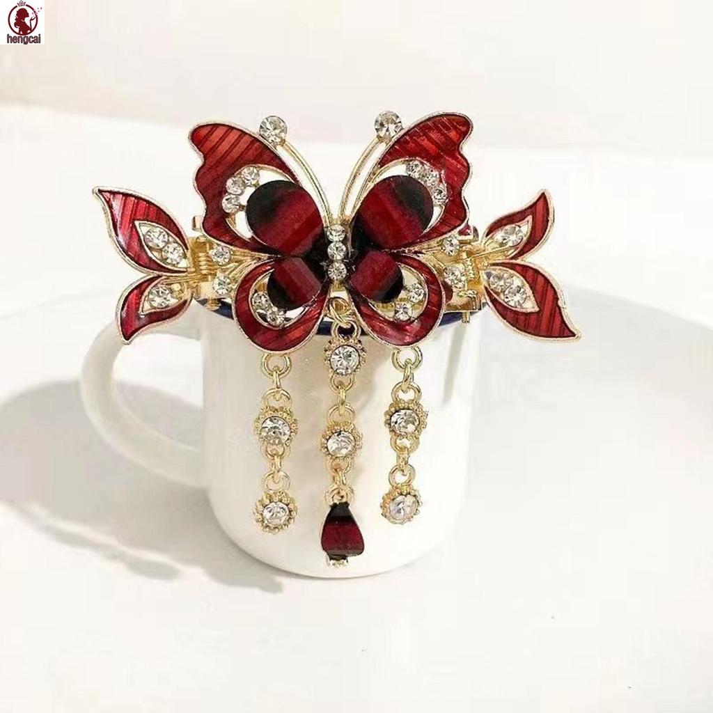 Bướm Tua Rua Kẹp Tóc Thanh Lịch Hoa Lấp Lánh - Phù Hợp Cho Áo Váy Và Kiểu Tóc