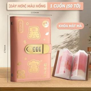 Sổ Tiết Kiệm Tiền có khóa số, Da PU Cao Cấp, 100 ngăn chống thấm nước,  lý tưởng giúp bé hình thành thói quen tiết kiệm.