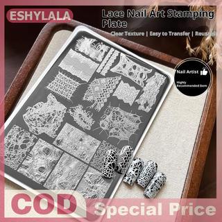 [Bea-t] Tấm dập móng tay dây ren kiểu Pháp Hình ảnh DIY In hình học Dụng cụ Stencil bằng thép không gỉ Mẫu tem làm móng tay [[mới]