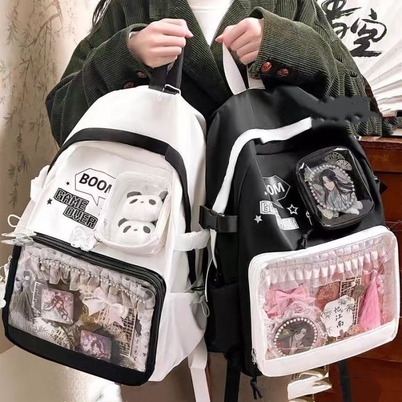 GC2 Ba lô trong suốt Itabag Otaku văn hóa Millet Big Food Trường trung học cơ sở Túi đi học nữ CG2