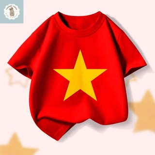 Áo thun bé trai in hình xe buýt, cờ Việt Nam, đội hình quân đội, chất vải mềm mại thoáng mát