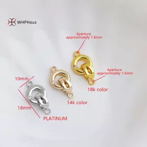 < WHPHous-t > 1 Cái Chốt Kết Nối Khóa Khóa Đồng Mạ Vàng 18K dát Zircon Ngọc Trai Cuối Khóa Trang Sức DIY Vòng Tay Vòng Cổ Cung Cấp