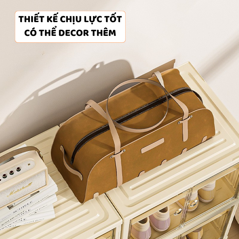 Tủ Đựng Giày Gấp Gọn ENODA HOME, Hộp Đựng Giày Thông Minh 3-9 Tầng, Tủ Kệ Đựng Giày Dép Trong Suốt HG011