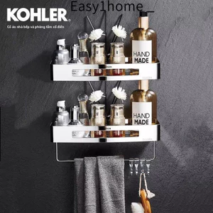 【 KOHLER 】Kệ phòng tắm bằng thép không gỉ 304 cổ điển cho bếp và phòng tắm, gắn tường, giỏ hình tam giác một/two lớp, gi