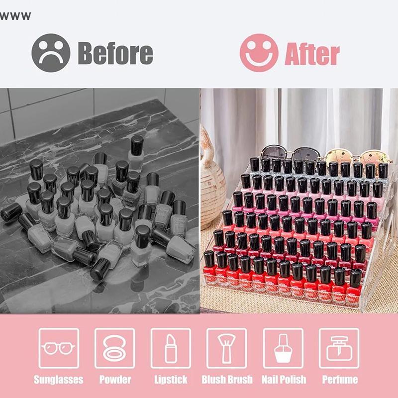Kệ trưng bày Kệ đựng sơn móng tay 3/4/5/6/7 Layers Acrylic Cosmetic Nail Polish Orgaizer Display