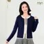 Áo len cardigan nữ Mịn CD04 khoá kéo 2 chiều phối viền len dệt kim mềm mại thời trang thanh lịch