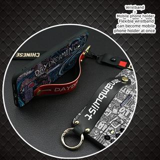 Nhẫn Chống Thấm Nước Ốp Lưng Điện Thoại ZTE Nubia Red Magic 6R Vỏ Mềm Chân Đế Graffiti Giá Đỡ Điện Thoại Dây Silicon Bền Chống Bụi Bẩn Dây Đeo Tay Bảo Vệ Dây Đeo Tay Chống Bụi