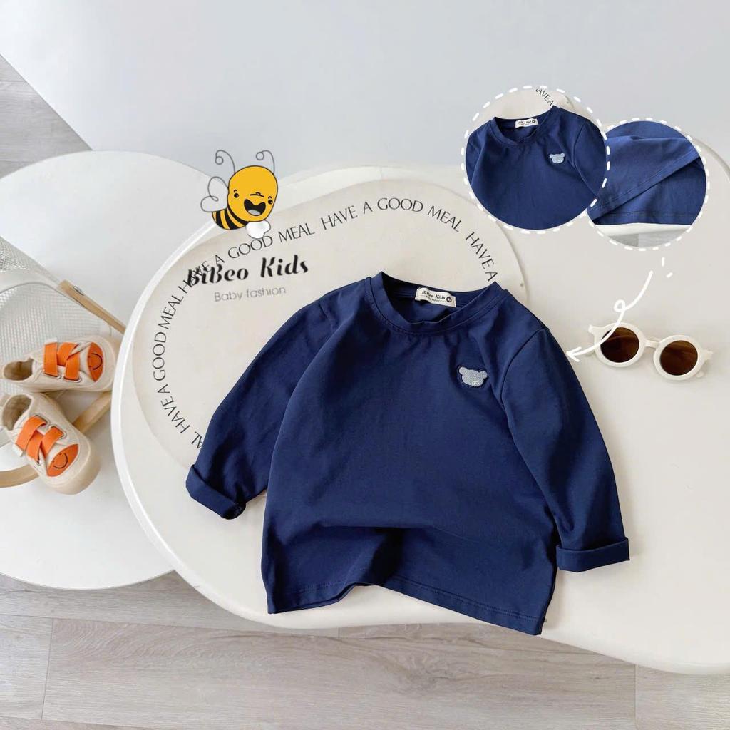 [Bi Kids] Áo THU ĐÔNG DÀI TAY THÊU GẤU  cho bé trai, Chất Cotton Mềm Mại, Phù Hợp Đi Học & Dã Ngoại cho bé