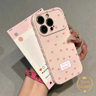 Tương thích với iPhone 17 16 15 13 14 11 12 Pro Max XR X XS Max Air 7 8 Plus SE Full Màn Hình Trái Tim Bong Bóng Trái Tim Màu Hồng