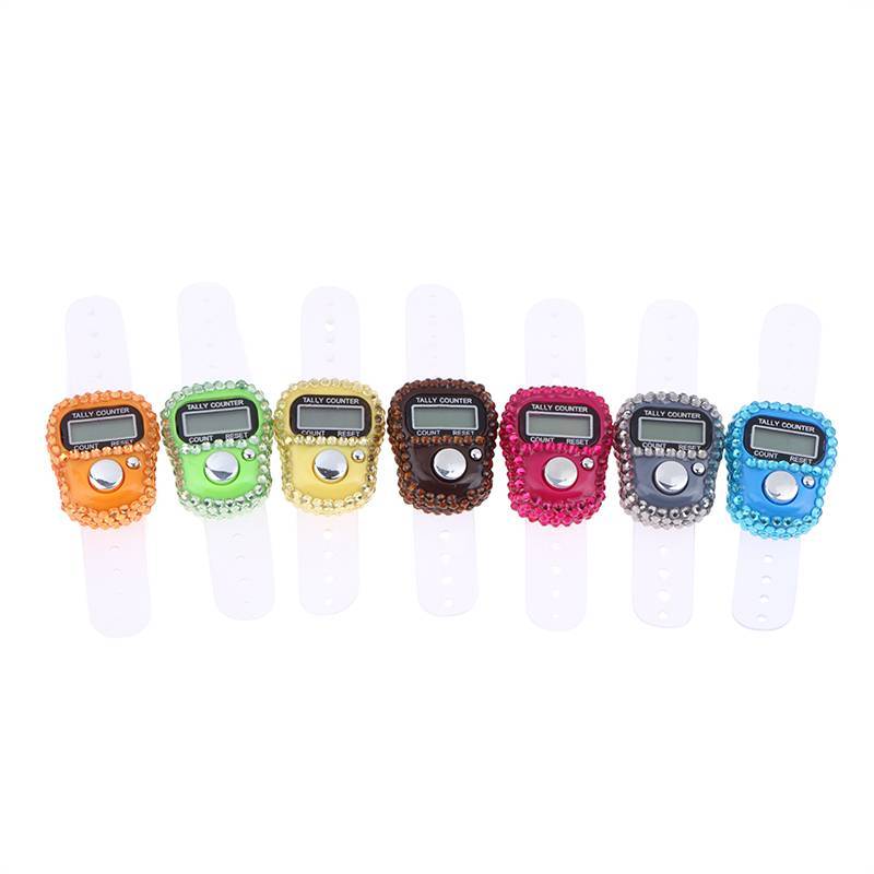 JINHF Mini 7 Màu Lấp Lánh Kim Cương Giả Ngón Tay Dụng Cụ Tally Bền Đẹp Cho Các Lớp Cầu Nguyện Thủ Công Và Thiền HOT