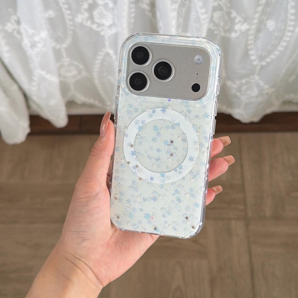 Ốp Lưng Cứng Tương Thích Với iPhone 13 14 14Pro 14ProMax 15 15Pro 15ProMax 16 16Pro 16ProMax 17 17Pro 17ProMax Ốp Nam Châm Họa Tiết Ngôi Sao Xanh