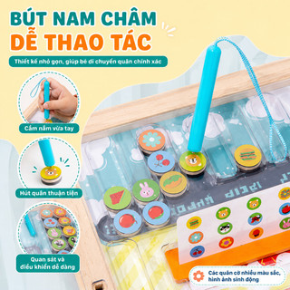 Bộ trò chơi nam châm tư duy – 2 người đối kháng– Rèn nhận biết, logic, vận động tinh – Bút nam châm, tay mắt – Cho bé 3+