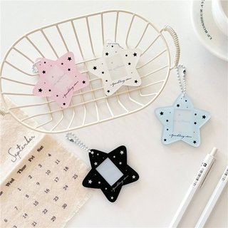 Monvkaka Ngôi Sao Đơn Giản 3cm Giá Đỡ Thẻ ID Acrylic Ngôi Sao Đuổi Photocard Chủ Thẻ Gạch Thẻ Phim Thẻ YTA4