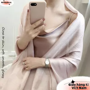 Khăn quàng cổ nữ NORDICLIFE, Khăn choàng chống nắng nữ màu tinh khiết, Khăn choàng chống nắng Bandanas Foulard Linen Plus Size Hijab