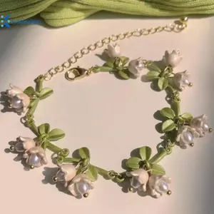 Kudosation Vintage Thiết Kế Pháp Mori Lily Của Thung Lũng Ngọc Trai Vòng Tay Handmade Trang Sức Thời Trang Rừng Series Vòng Tay Nữ Trang Sức Đẹp