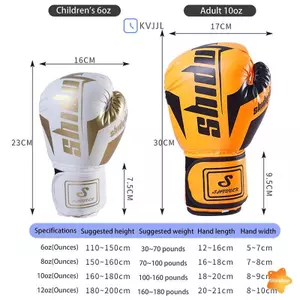6 / 10 Oz PU thoáng khí dành cho trẻ em dành cho người lớn Sanda chuyên nghiệp, Muay Thái, Taekwondo Găng tay đấm bốc thoáng khí trung tính mới