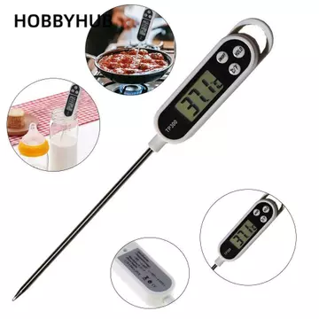 Nhiệt kế thực phẩm kỹ thuật số HOBBYHUB, Nhiệt kế thịt chống nước đầu dò dài, Phạm vi nhiệt độ -50°C đến + 300°C Đọc tức thì Màn hình có đèn nền kế nhà bếp điện tử Nướng bánh