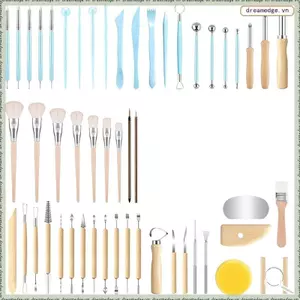 Bộ Điêu Khắc Gốm (52 Mảnh), Bộ Dụng Cụ Cho Đồ Gốm Và Đất Sét Bao Gồm Khắc, Định Hình Và Chấm