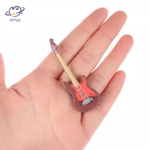 HFTOY 1: 12 Nhà Búp Bê Thu Nhỏ Nhạc Cụ Đàn Guitar Điện Để Trang Trí Nhà ~