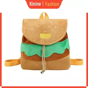 KIN Nữ Dây Rút Ba Lô Học Sinh Túi Bé Gái Sang Trọng Hamburger Ba Lô