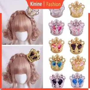 KIN Nhật Bản Gothic Công Chúa 3D Tiara Vương Miện Luxuries Nhân Tạo Hoa Hồng Cosplay Mũ Đội Đầu Phụ Kiện Tóc Với Alli