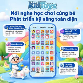 Điện Thoại Học Tiếng Anh KidToys 40 Phím - Đồ Chơi Tương Tác Giúp Bé Tập Nghe Nói
